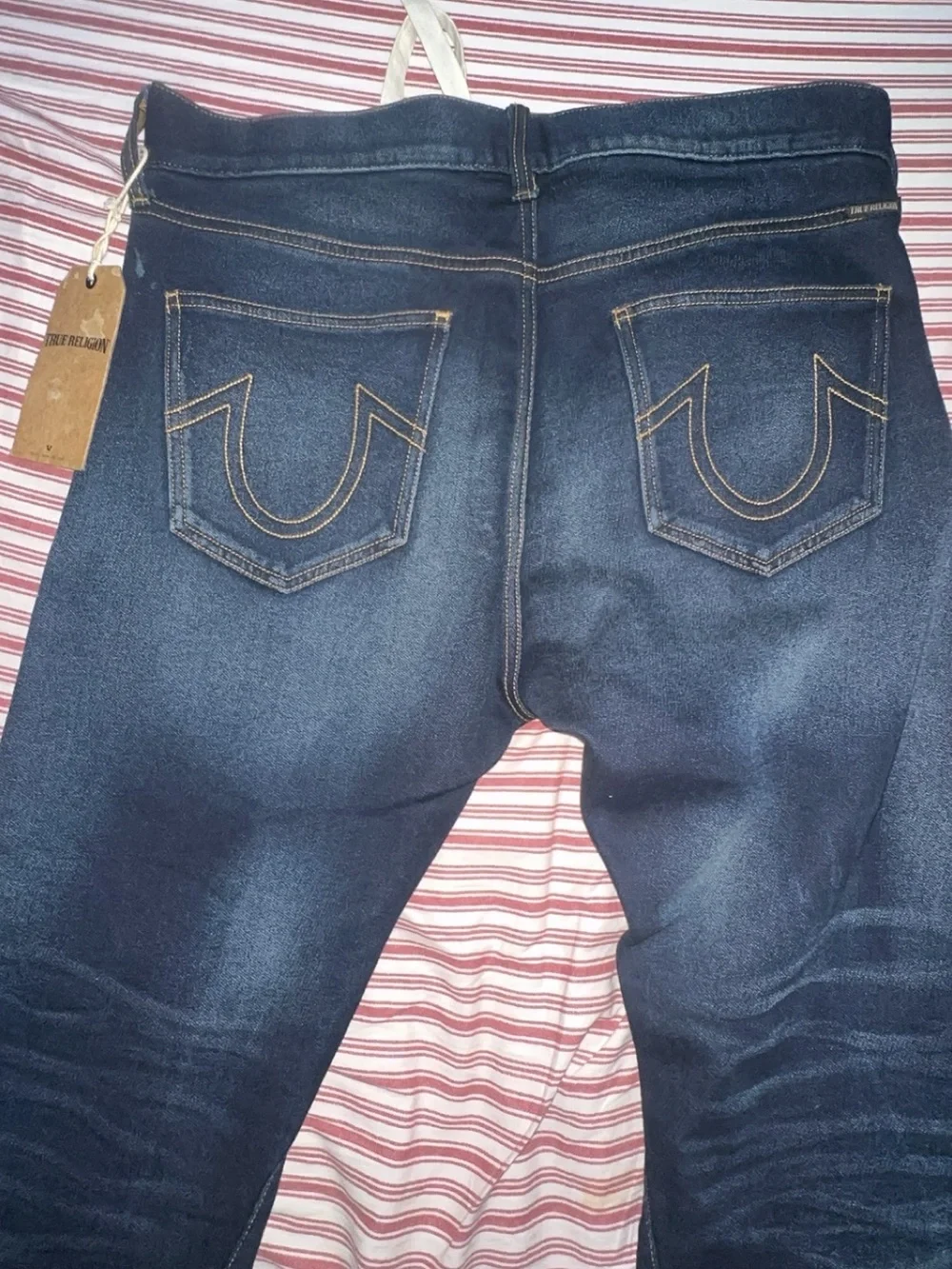 True Religion Men's Dark Blue Slim Stretch Jeans